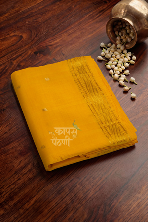 Order Yellow Handloom Cotton Paithani Online In India
