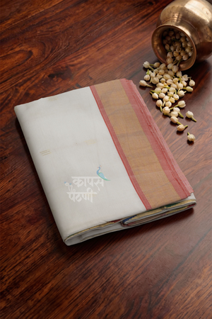 Shop Best White Handloom Cotton Paithani Online