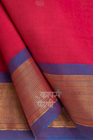Shop Best Dark Pink Handloom Cotton Paithani Online