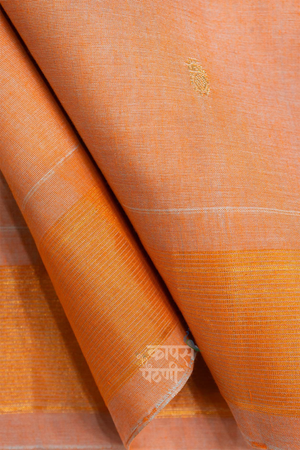 Shop Light Orange Handloom Cotton Paithani Online In India