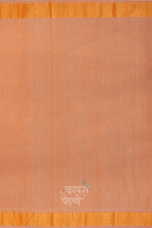 Order Light Orange Handloom Cotton Paithani Online