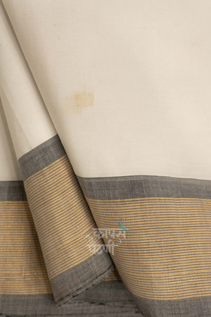 Shop White Handloom Cotton Paithani Online At Best Price