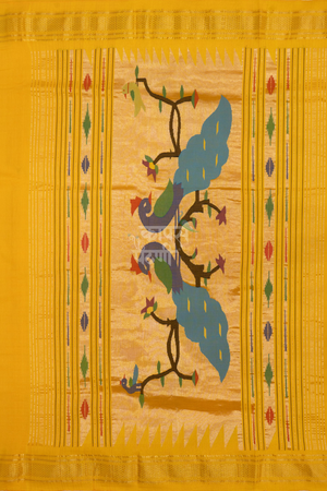Shop Yellow Handloom Cotton Paithani Online At Best Price