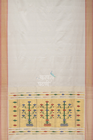 Order Best White Handloom Cotton Paithani Online In India 