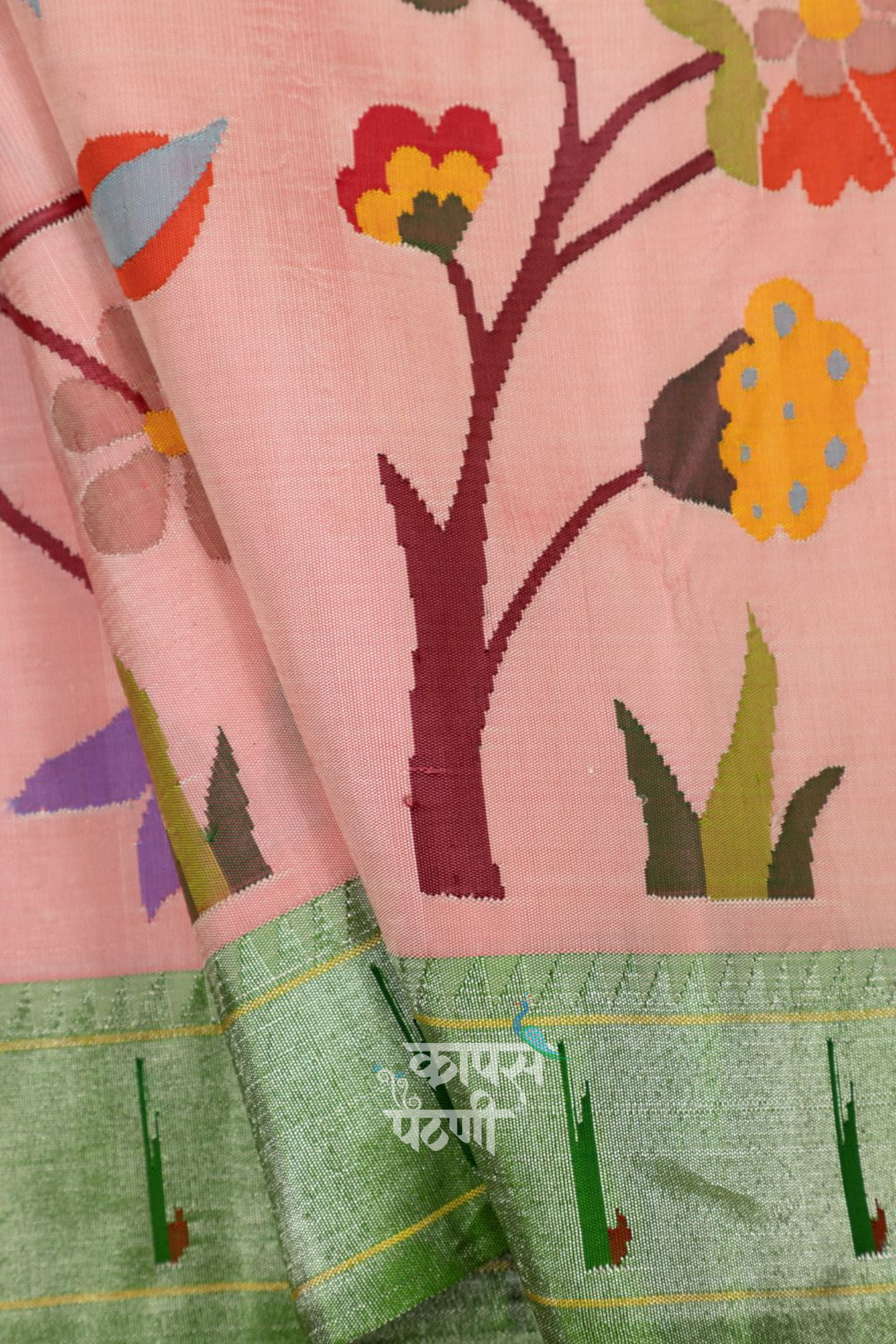 Hand Woven Half All Over Brocade Paithani
