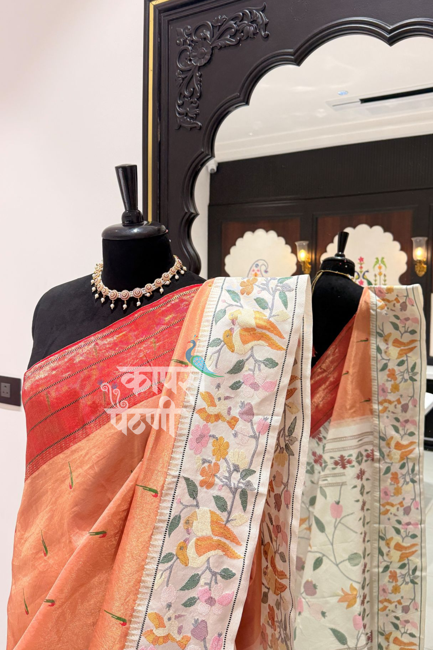 Traditional Pure Silk Hand Work Fusion Saree
