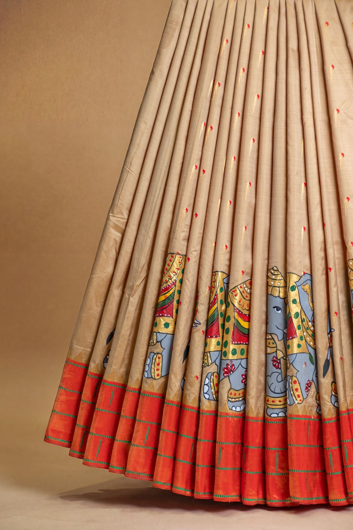 Tripple Muniya Kalamkari Saree