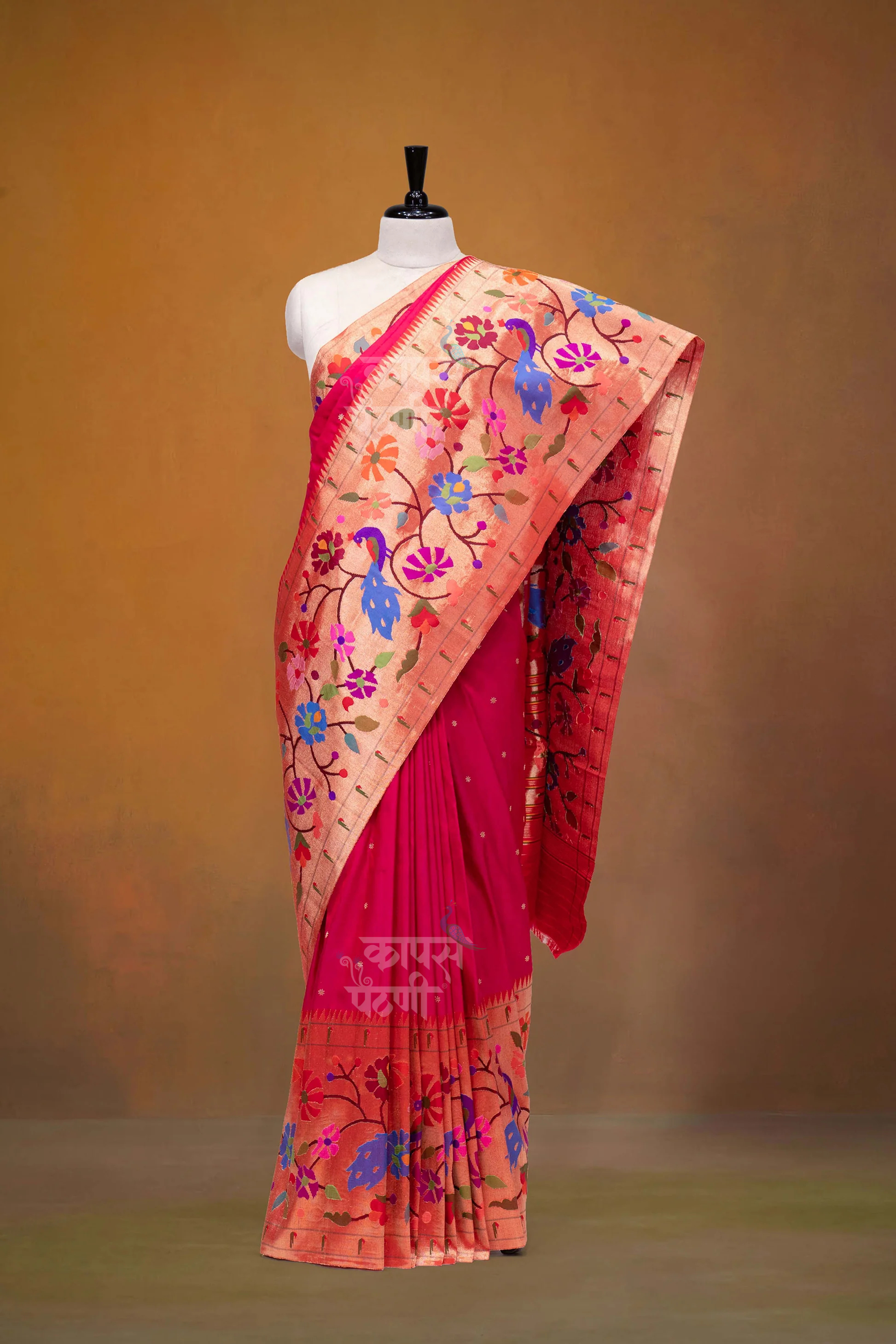 Hand Woven Half All Over Design Paithani