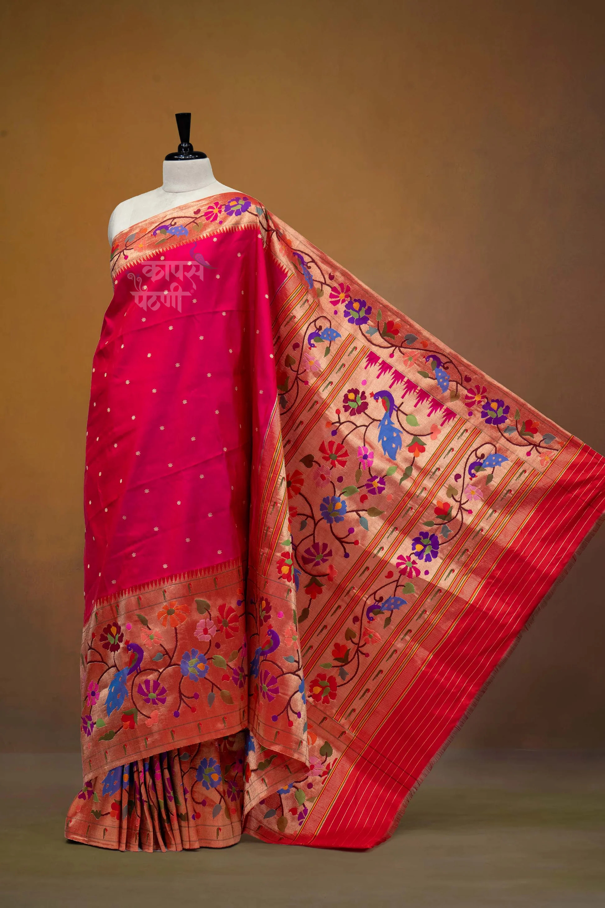 Hand Woven Half All Over Design Paithani