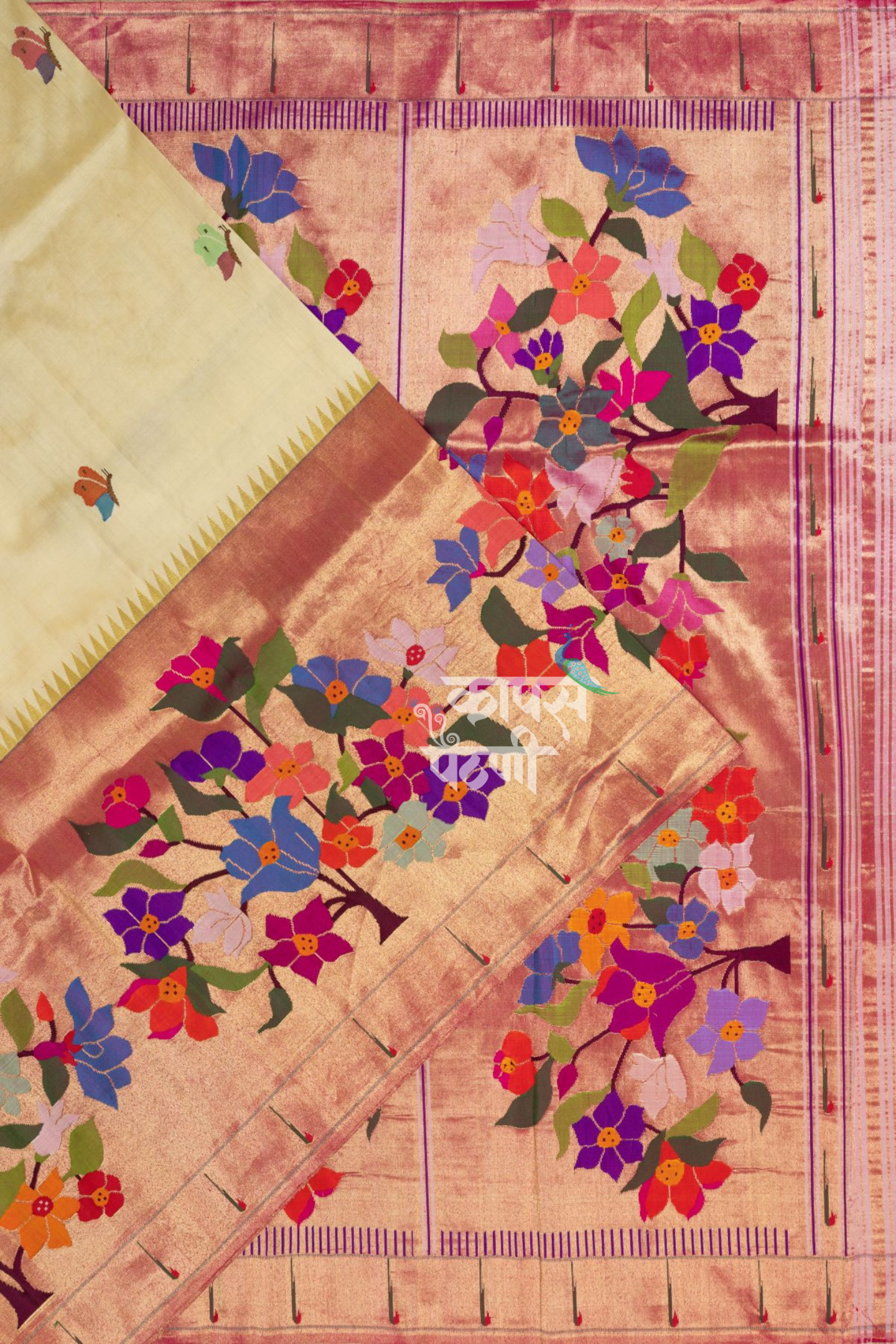 Hand Woven Half All-over Brocade Paithani