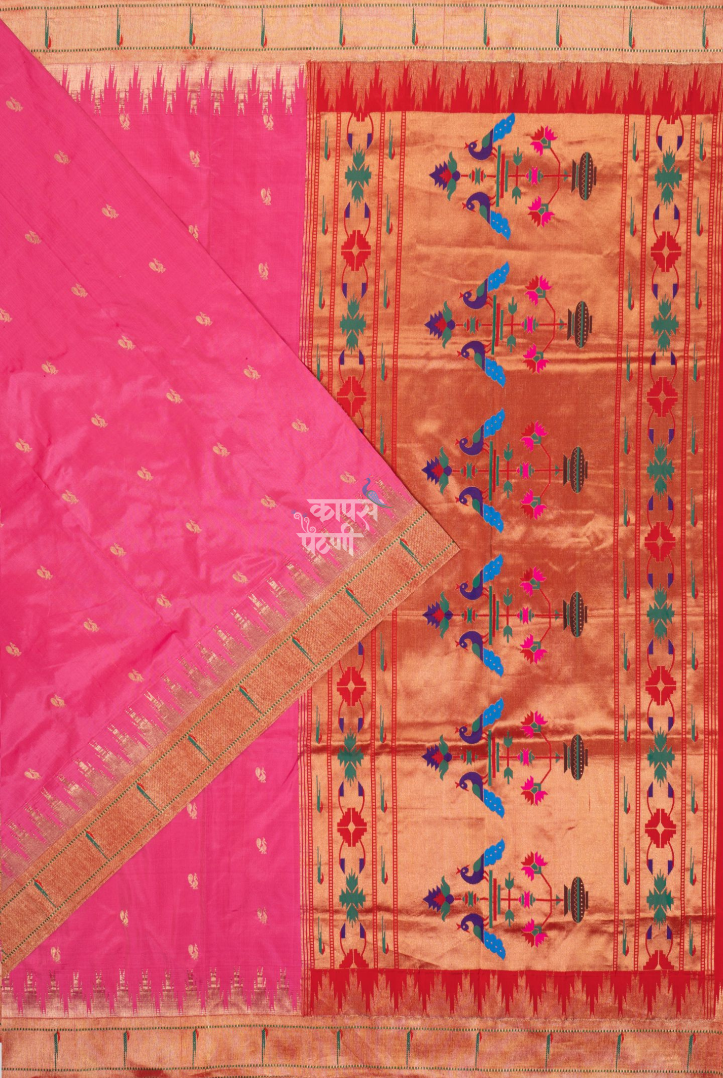 Gangotri Temple Muniya Border Saree