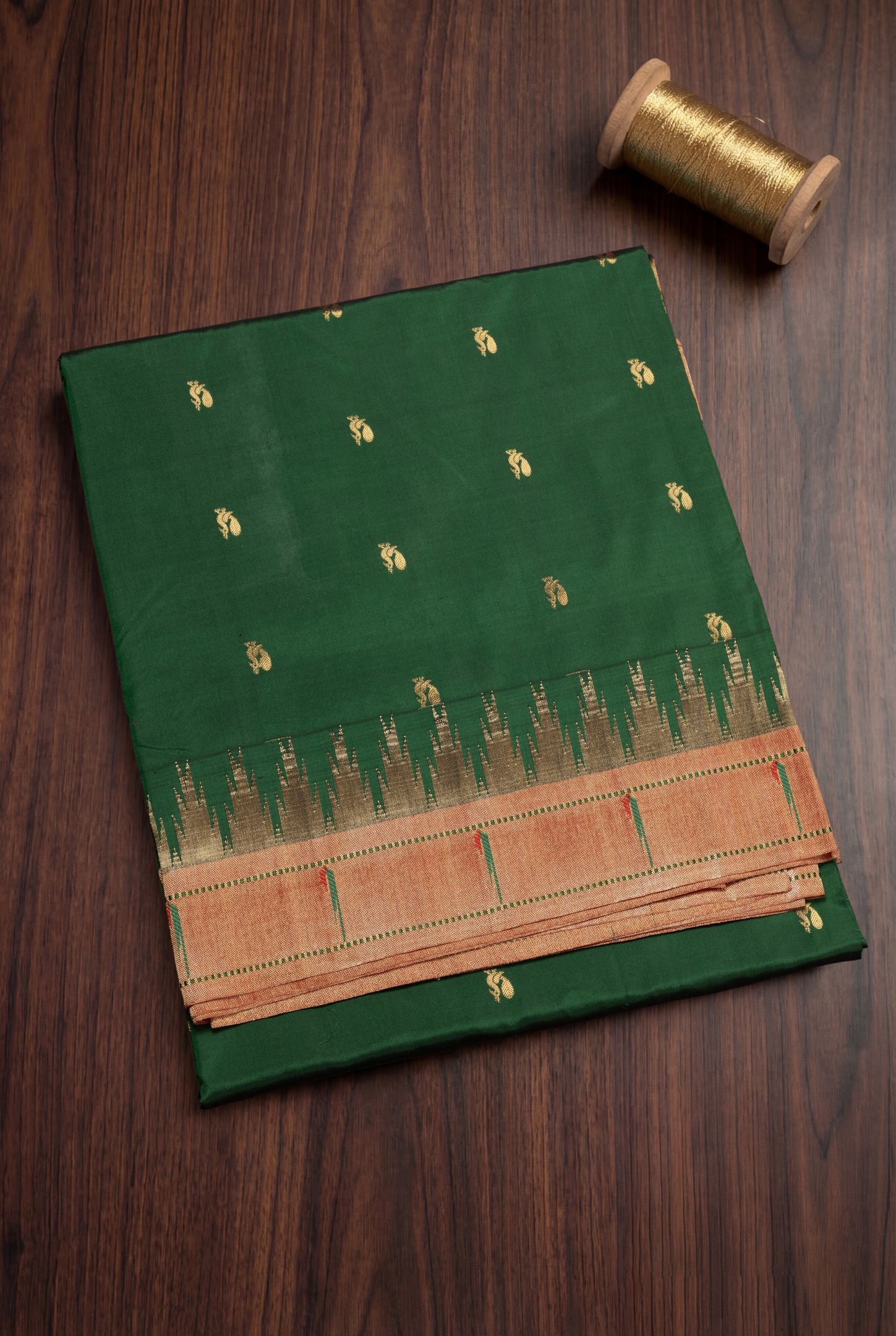 Traditional Pure Silk Temple Muniya Border Saree