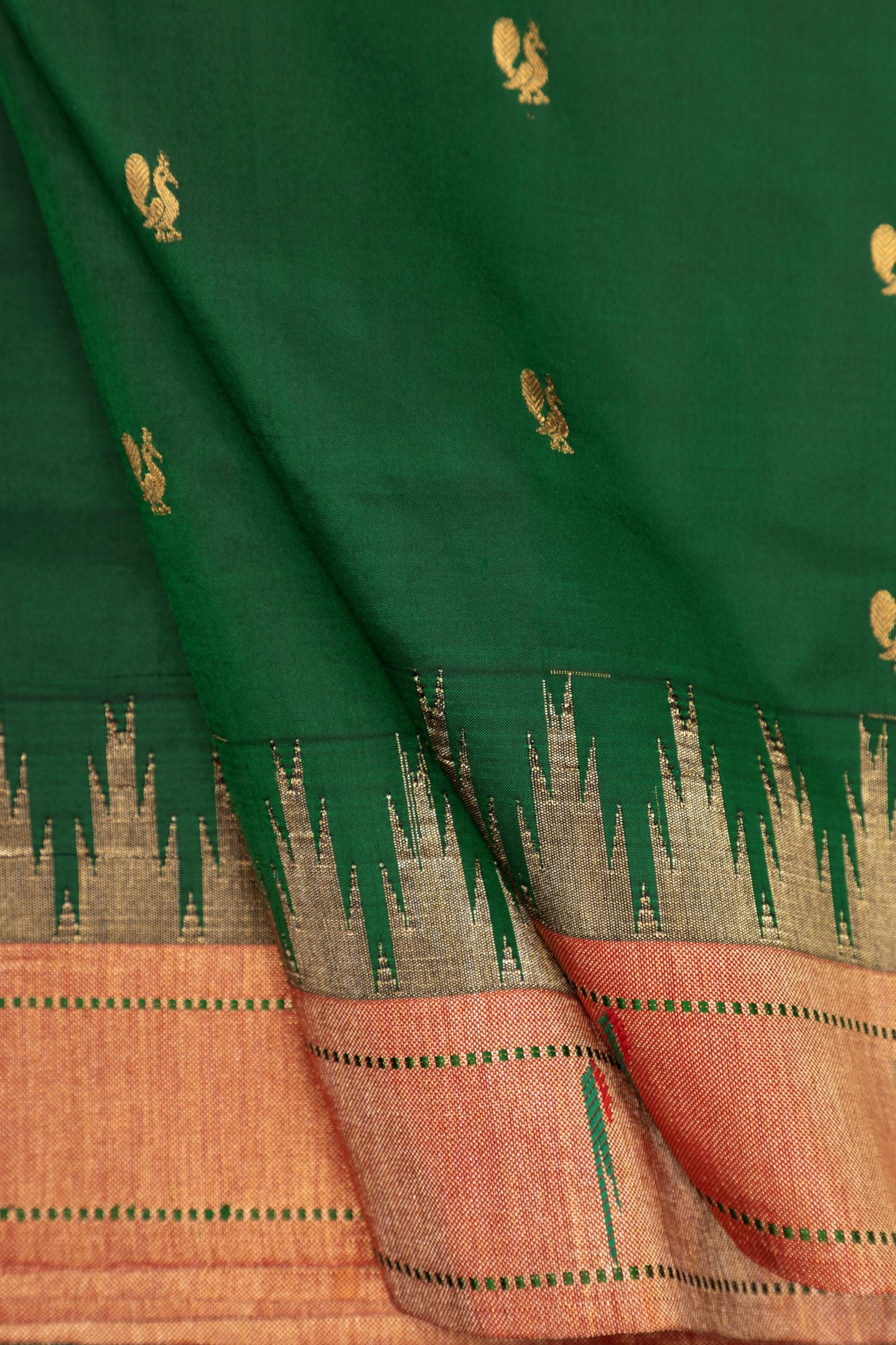 Traditional Pure Silk Temple Muniya Border Saree