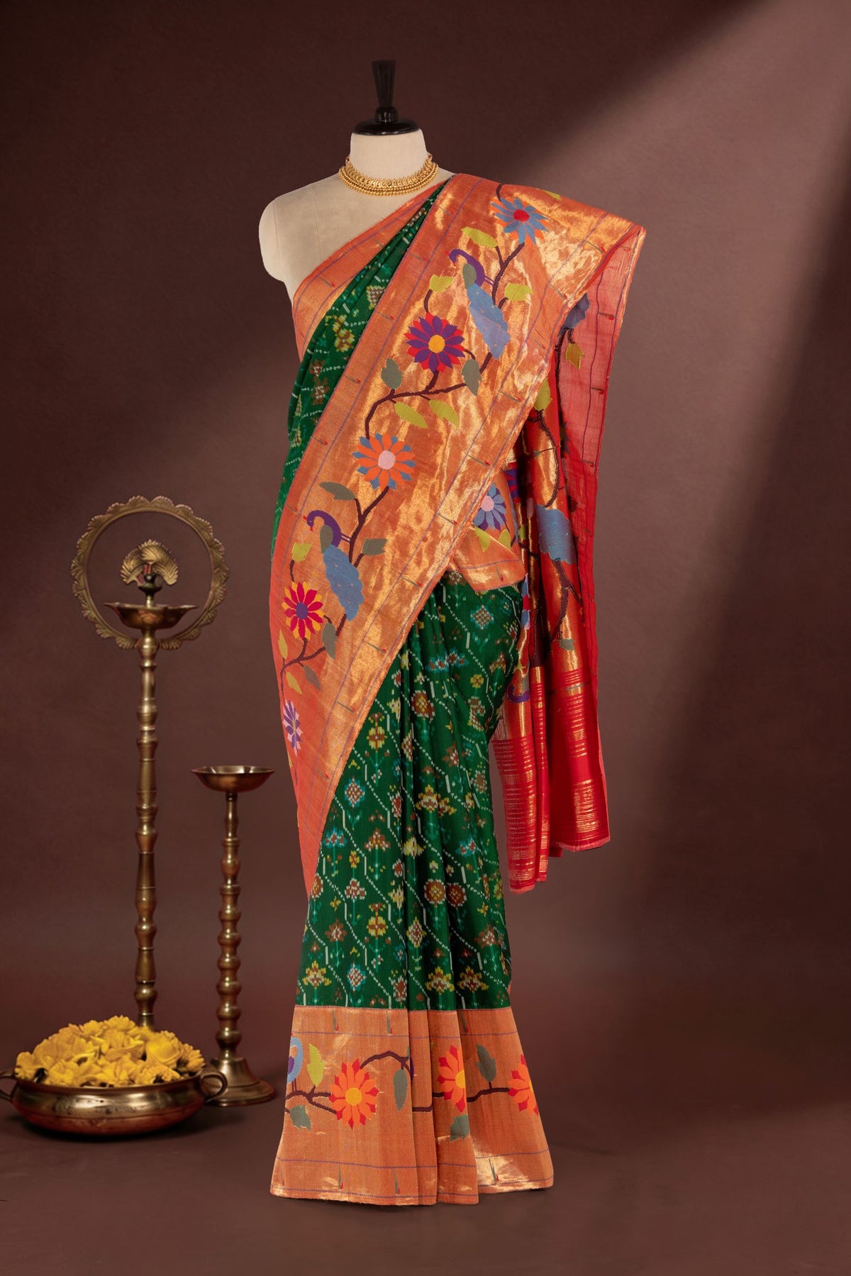 Handwoven Patola with Fusion Paithani
