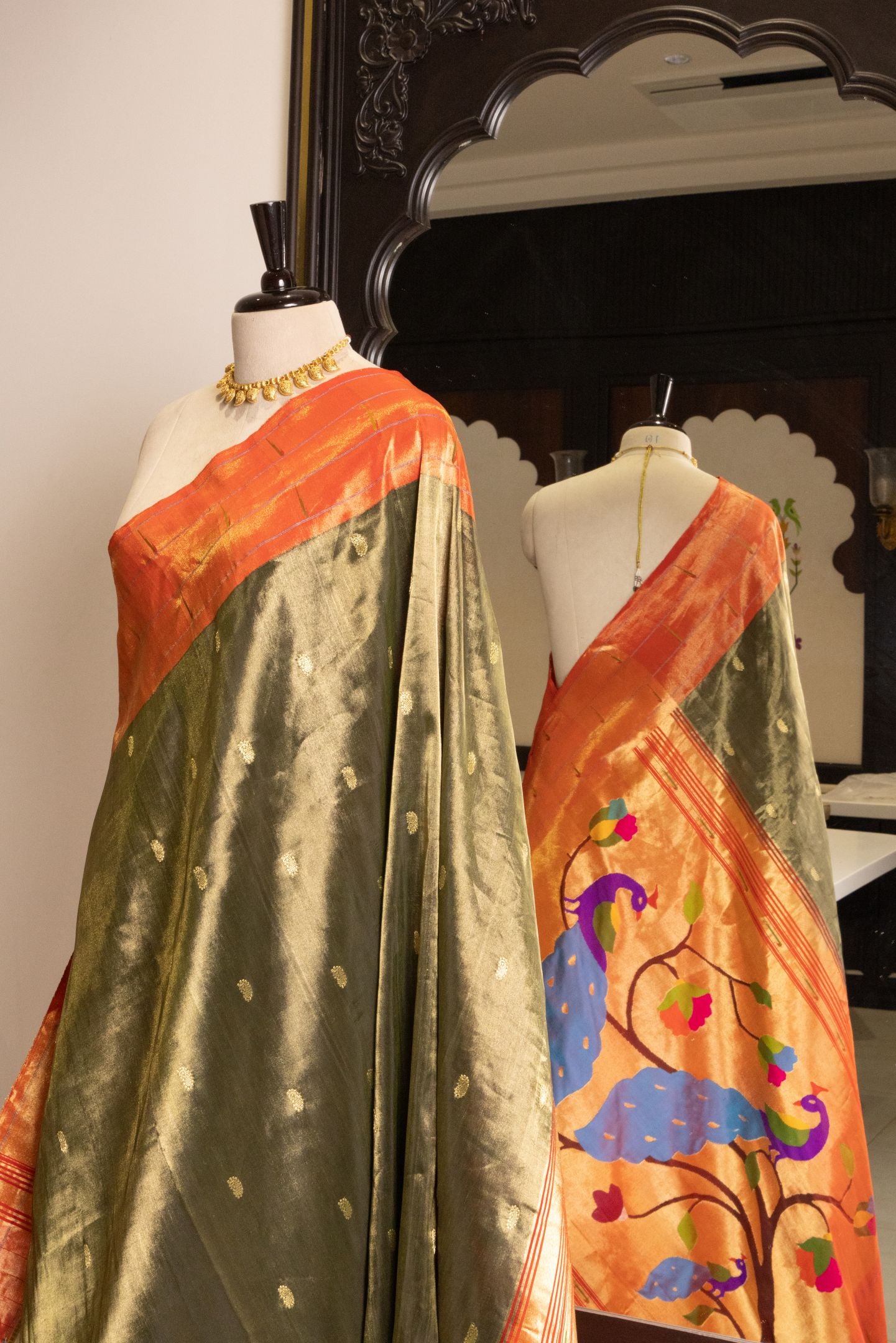Handloom Tissue Designer Muniya Paithani