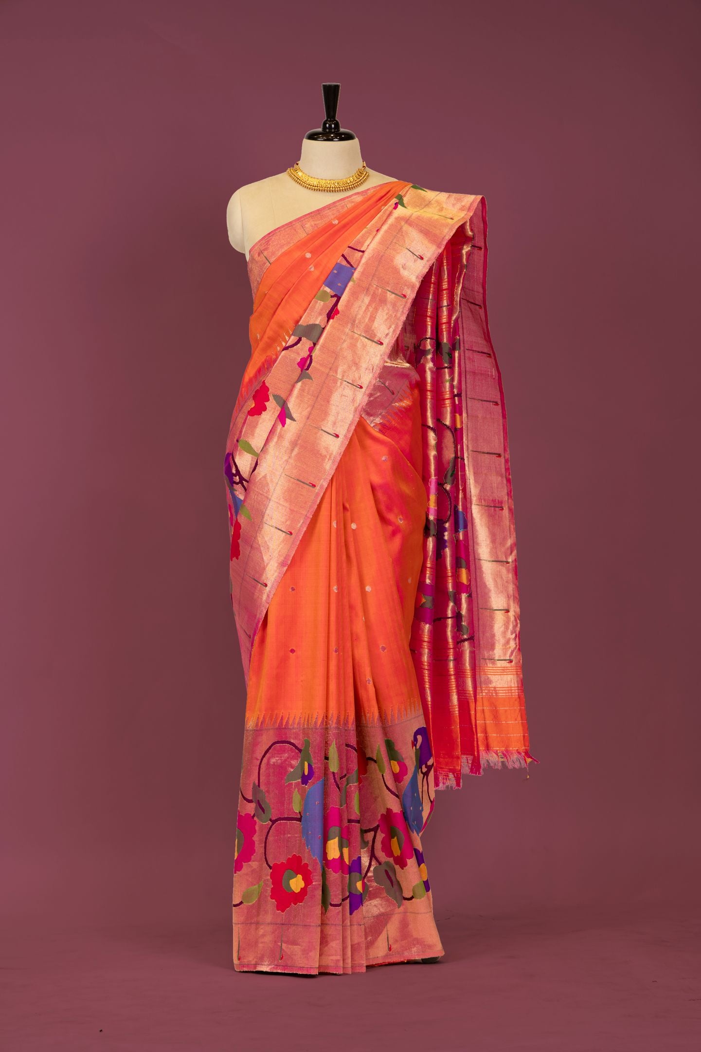 Handloom Half Allover Brocade Paithani