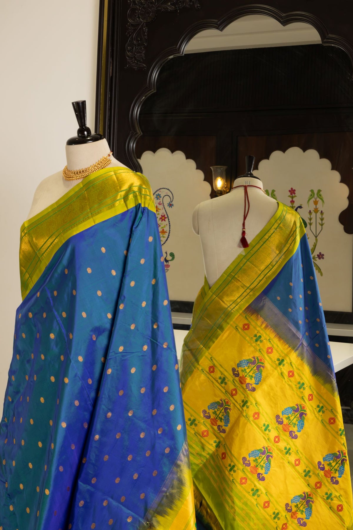 Kalanjali Contrast Border Pure Silk Saree
