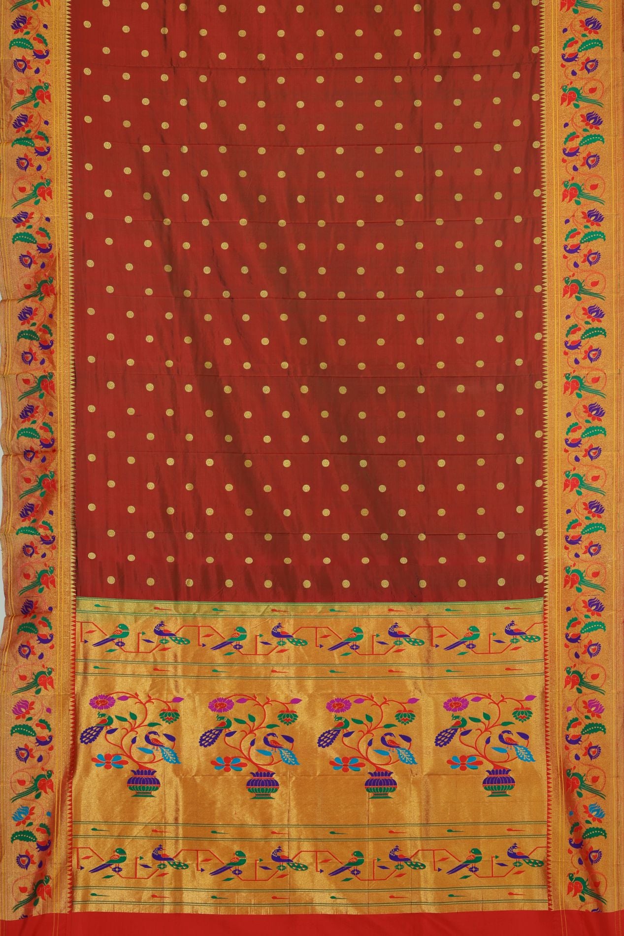 Traditional Peacock Meena Border Saree