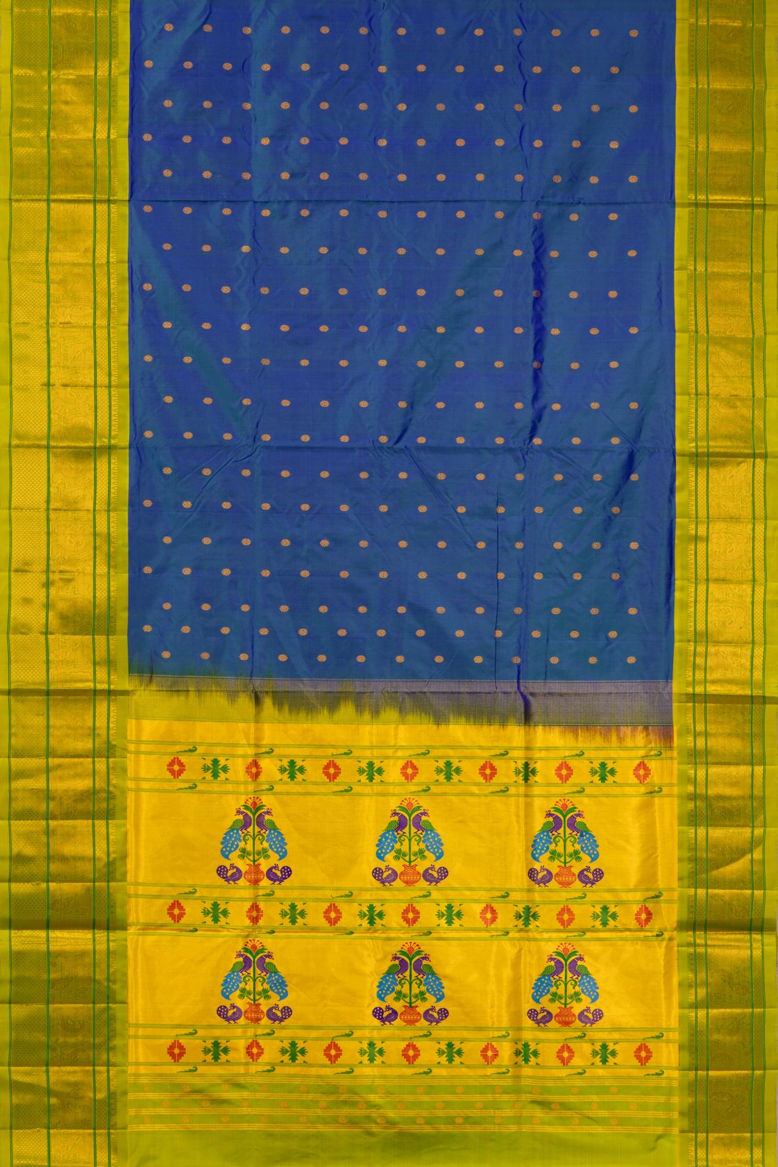 Kalanjali Contrast Border Pure Silk Saree