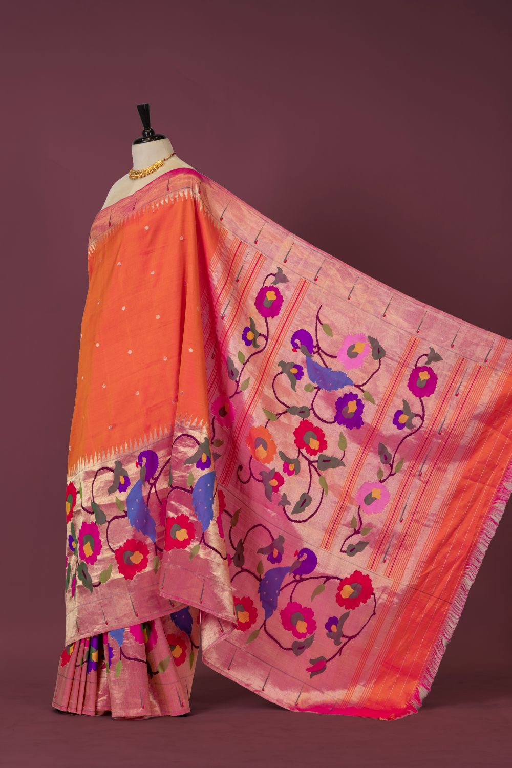 Handloom Half Allover Brocade Paithani