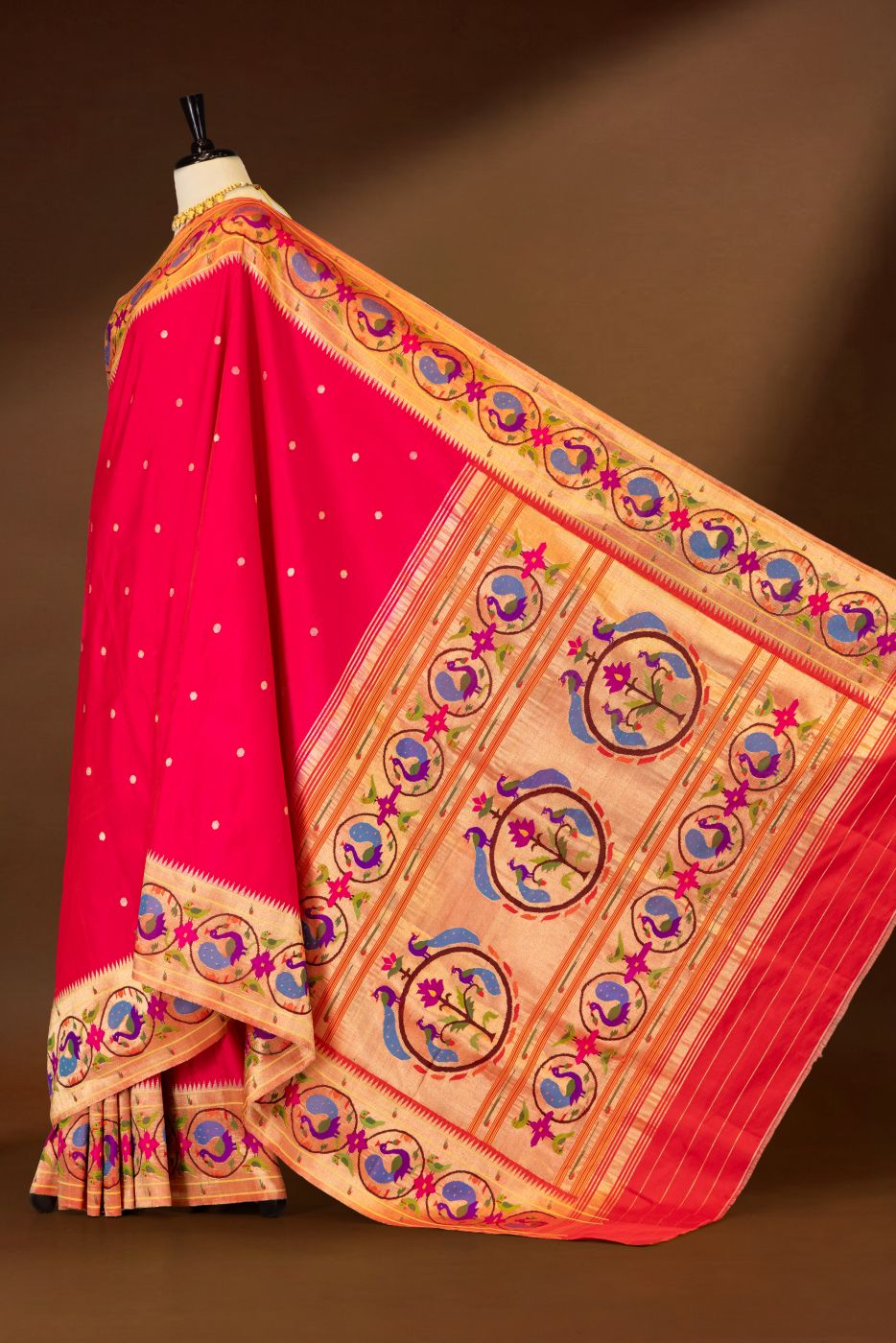 Handloom Bangdi Mor Paithani