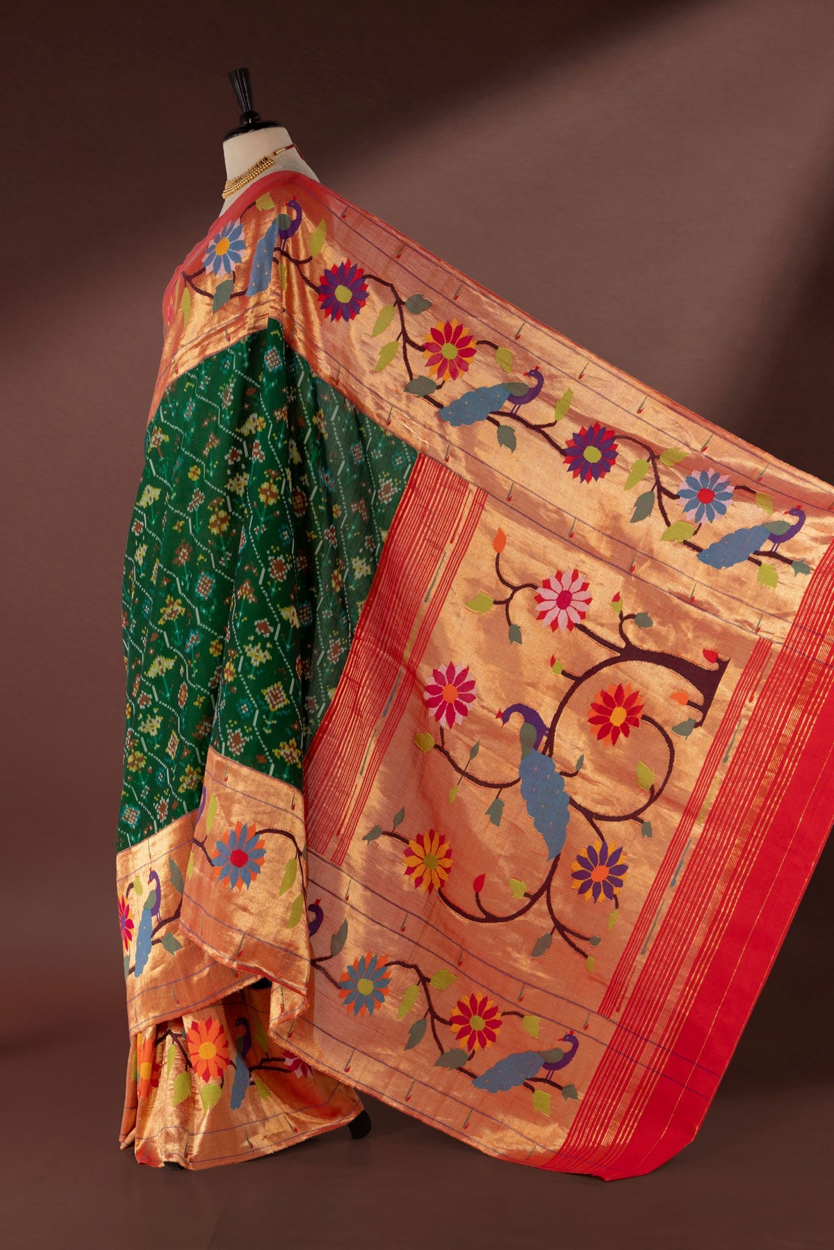 Handwoven Patola with Fusion Paithani