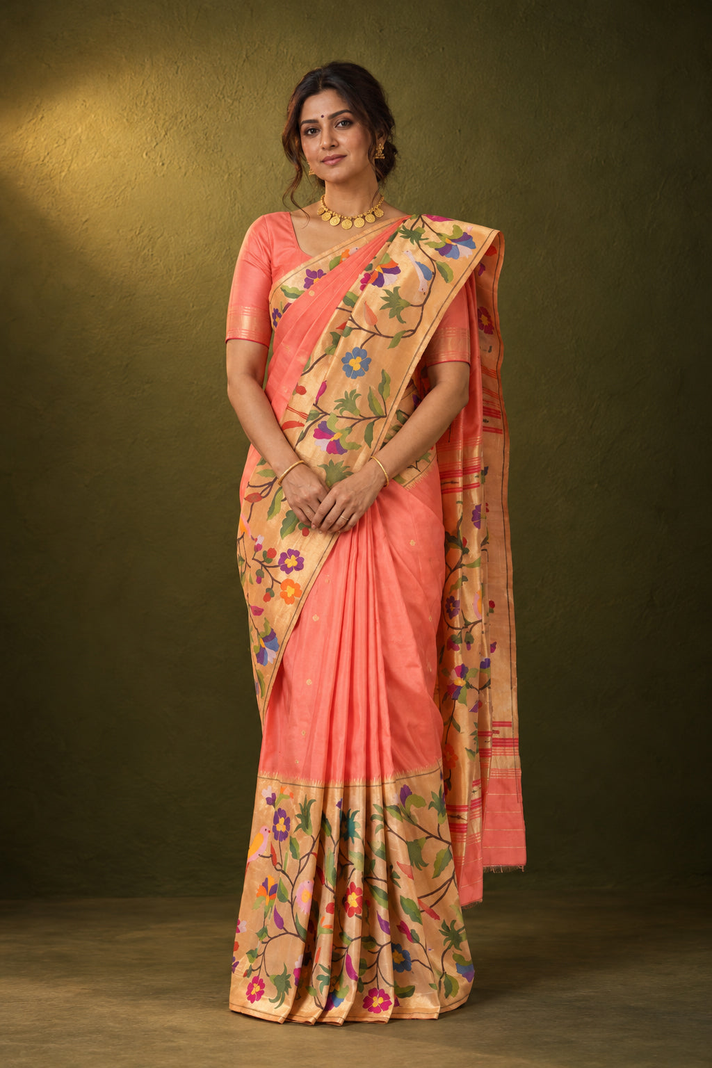 Handloom Half Allover Brocade Paithani