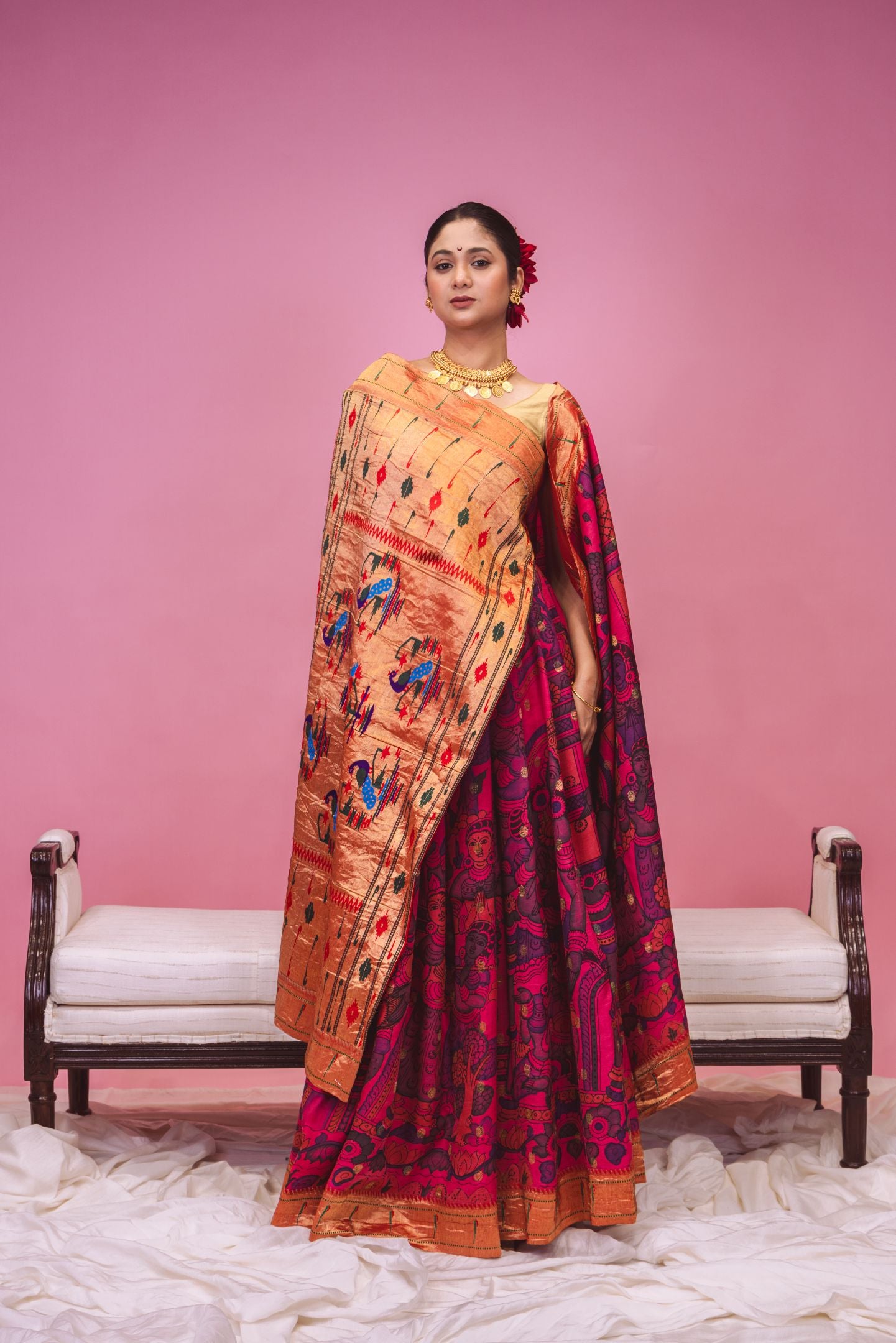 Traditional Kalamkari Saree