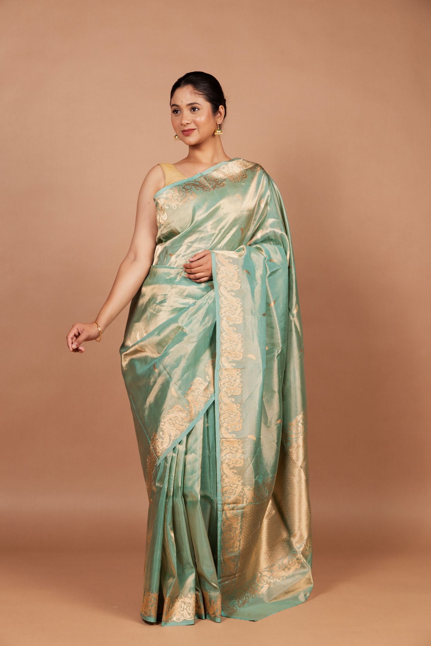 Handwoven Pure Tissue Designer Border Banarasi Saree