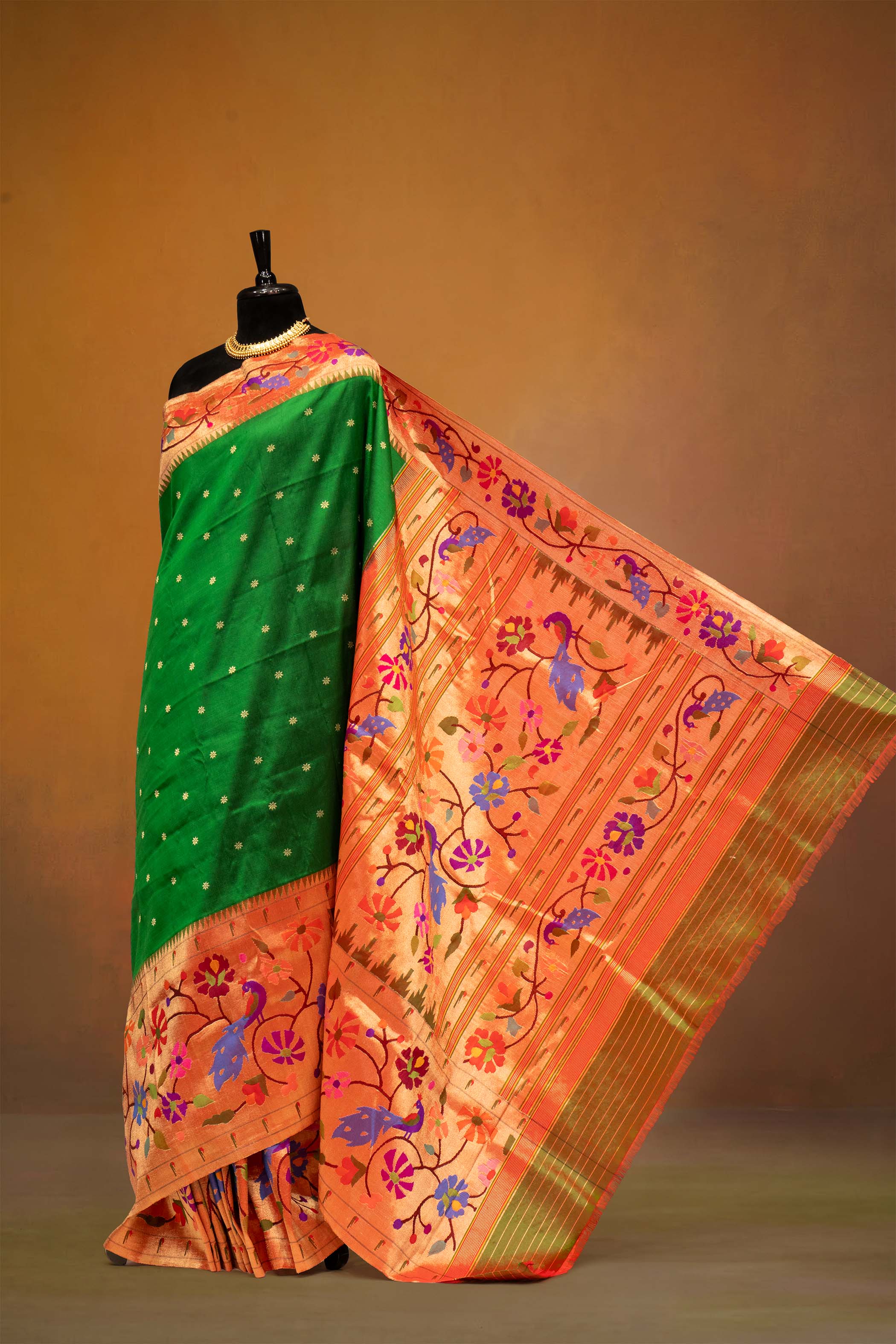 Hand Woven Half All Over Design Paithani