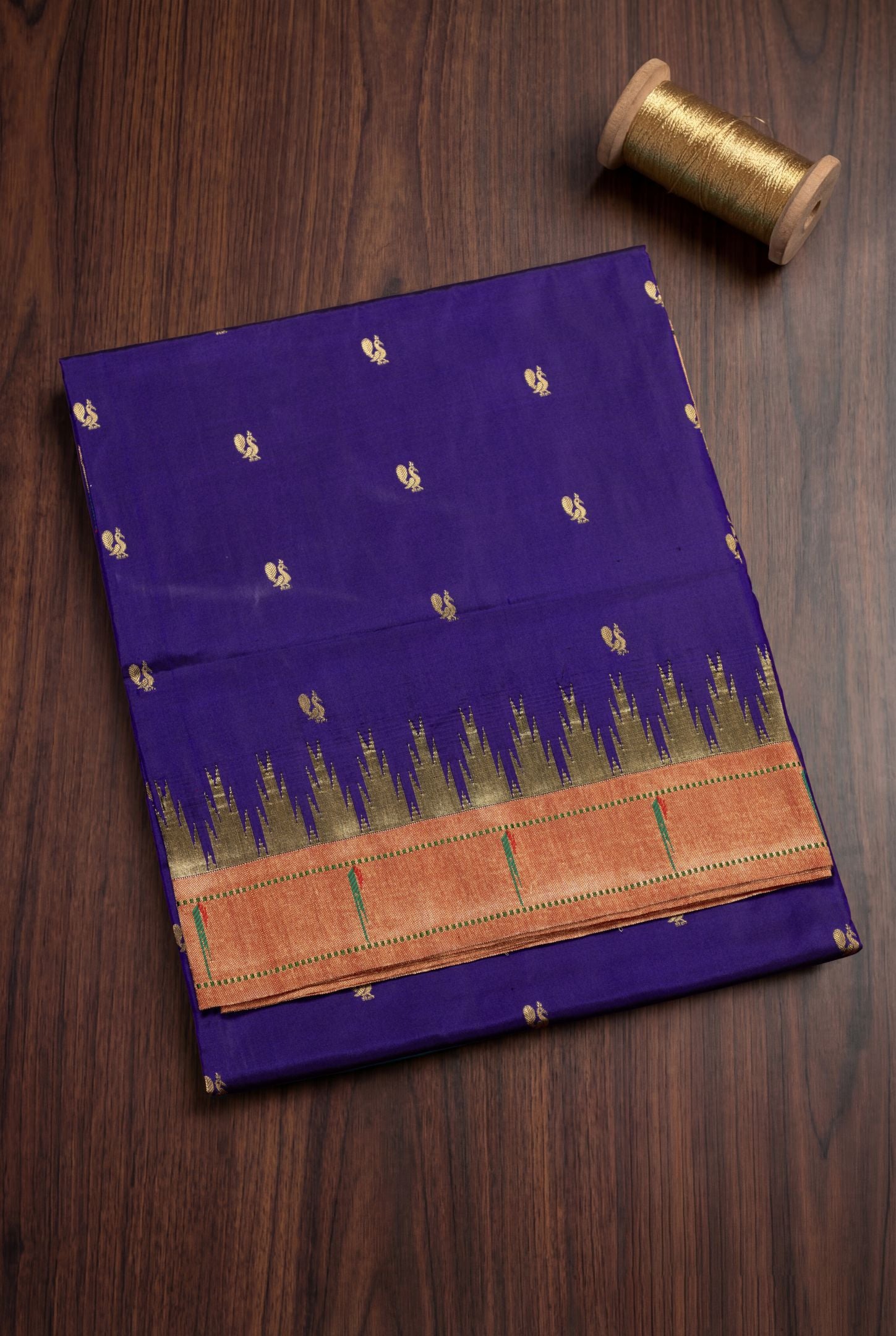 Traditional Pure Silk Temple Muniya Border Saree