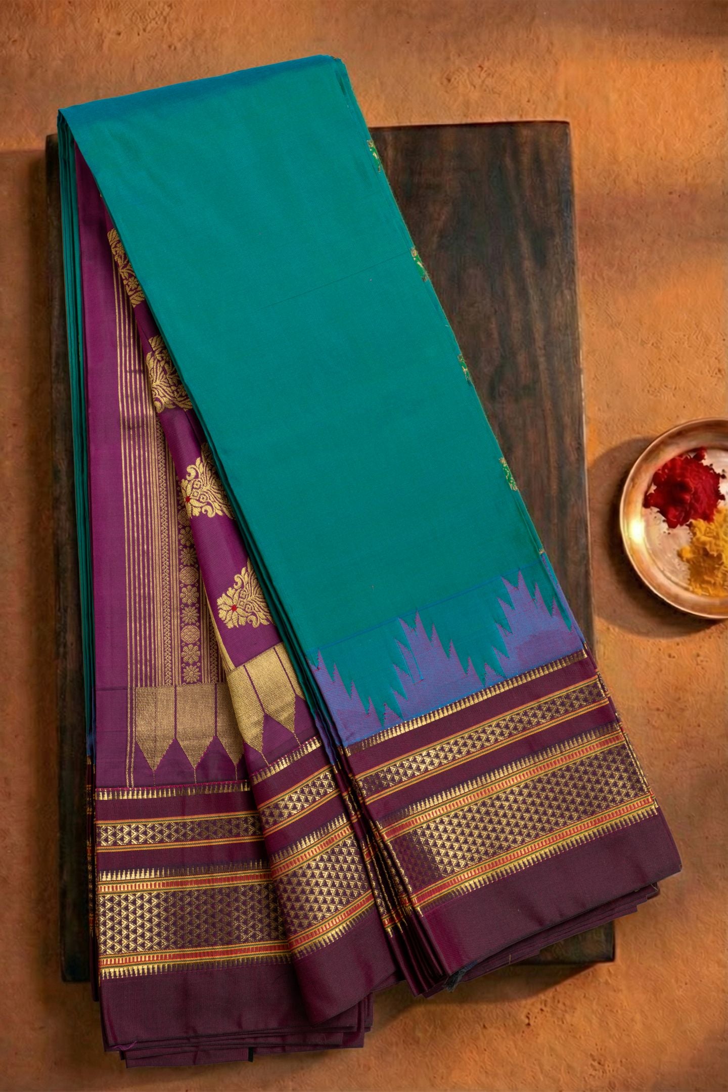 Traditional Irkal Temple Border Mango Rich Pallu Saree
