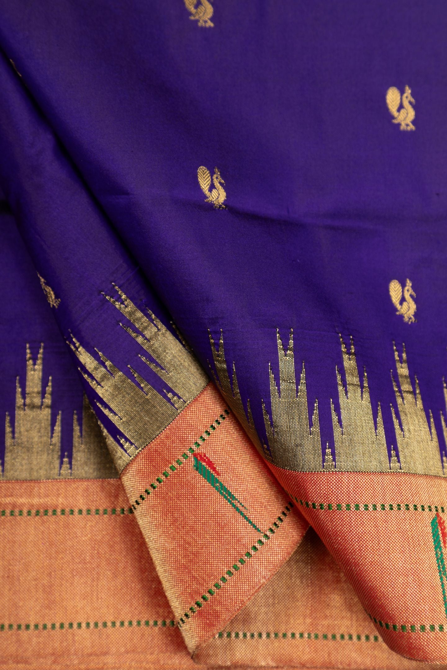 Traditional Pure Silk Temple Muniya Border Saree