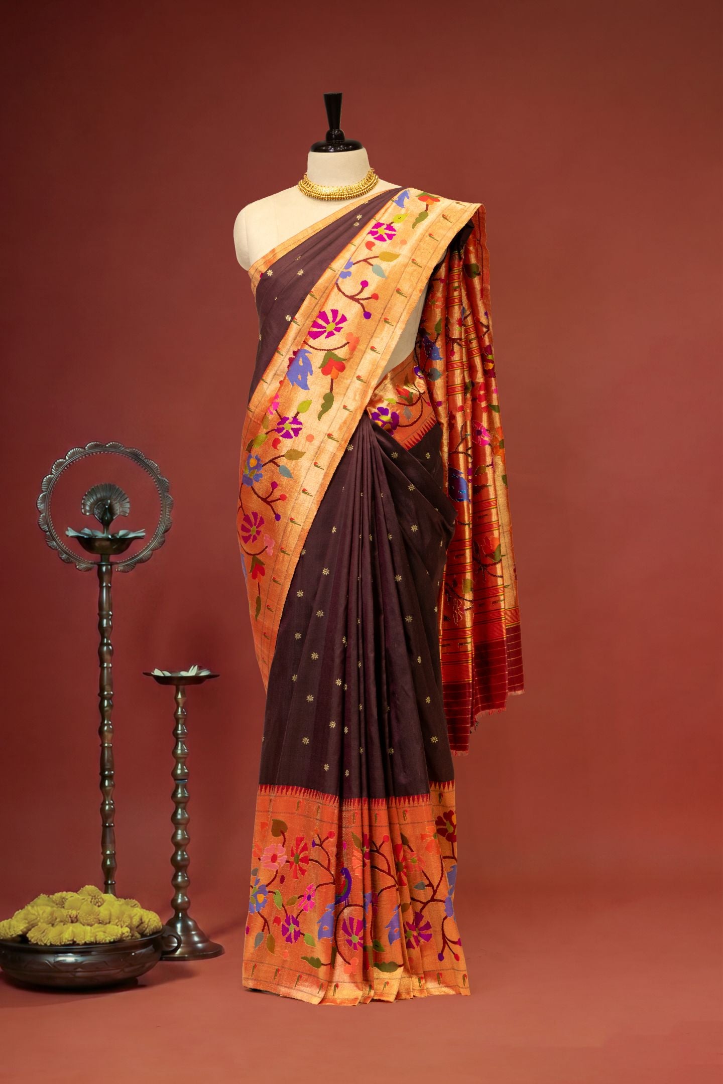 Hand Woven Half All Over Design Paithani