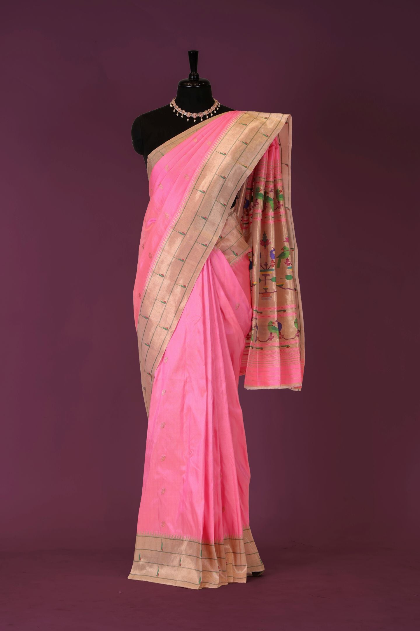 Handloom Tripple Muniya  Paithani