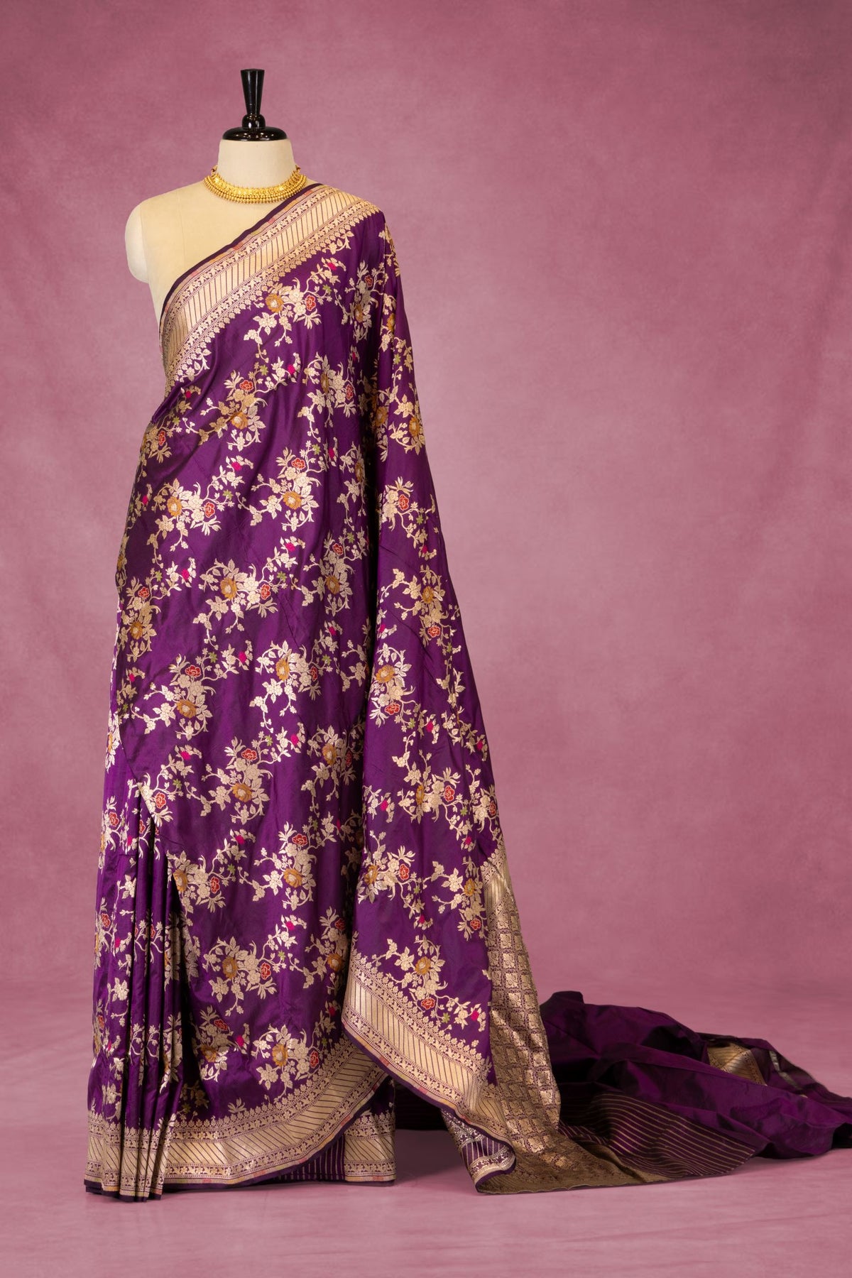 Banarasi Katan Meena Jaal Saree