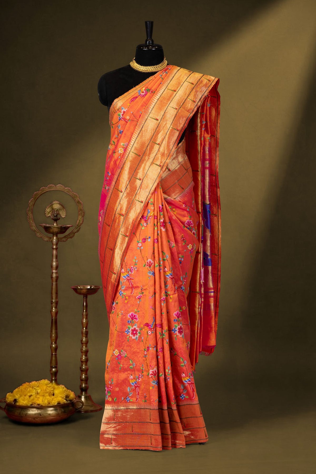 Handloom Petit Work Fusion Paithani