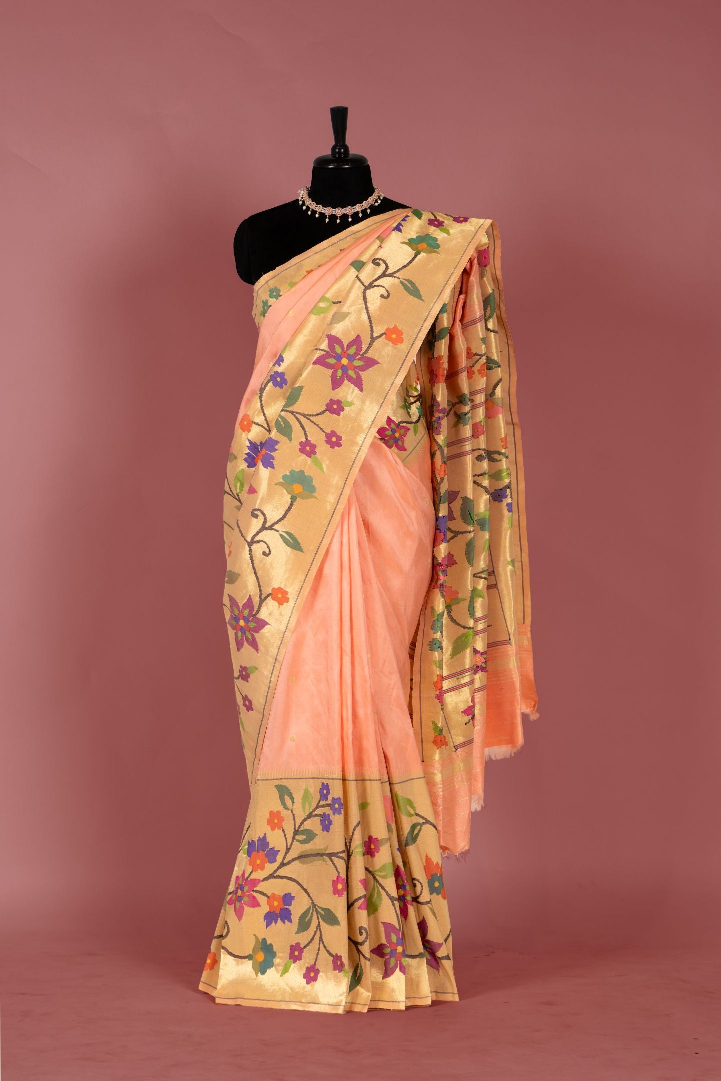 Handloom Half Allover Brocade Paithani