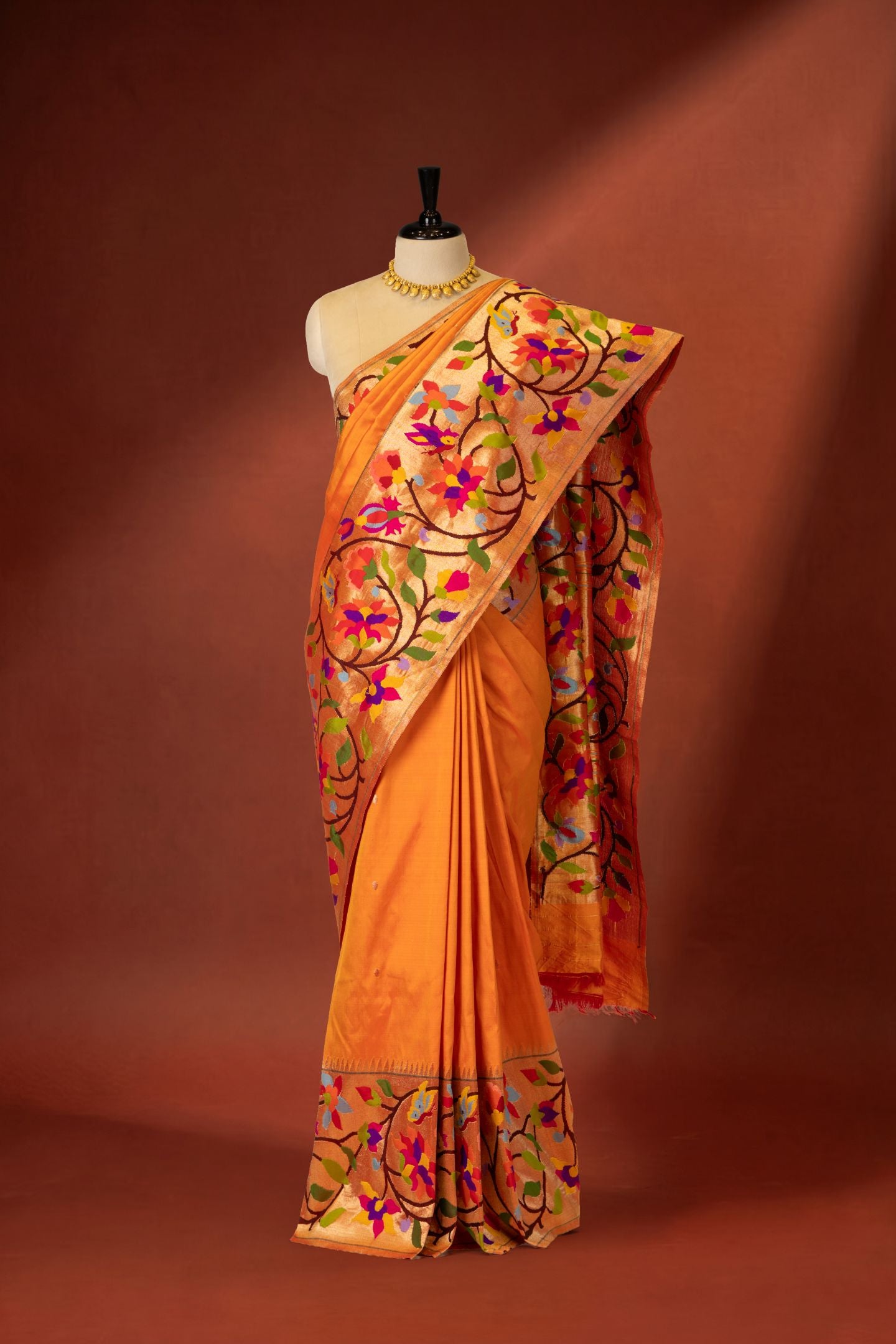 Handloom Half Allover Brocade Paithani