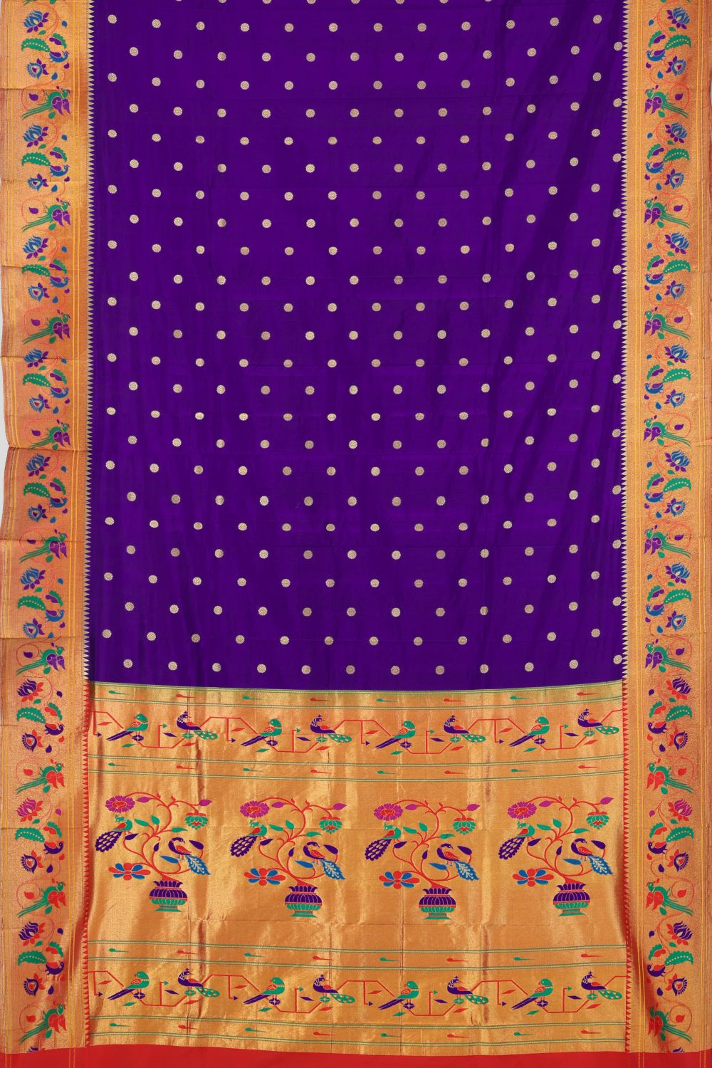 Traditional Peacock Meena Border Saree