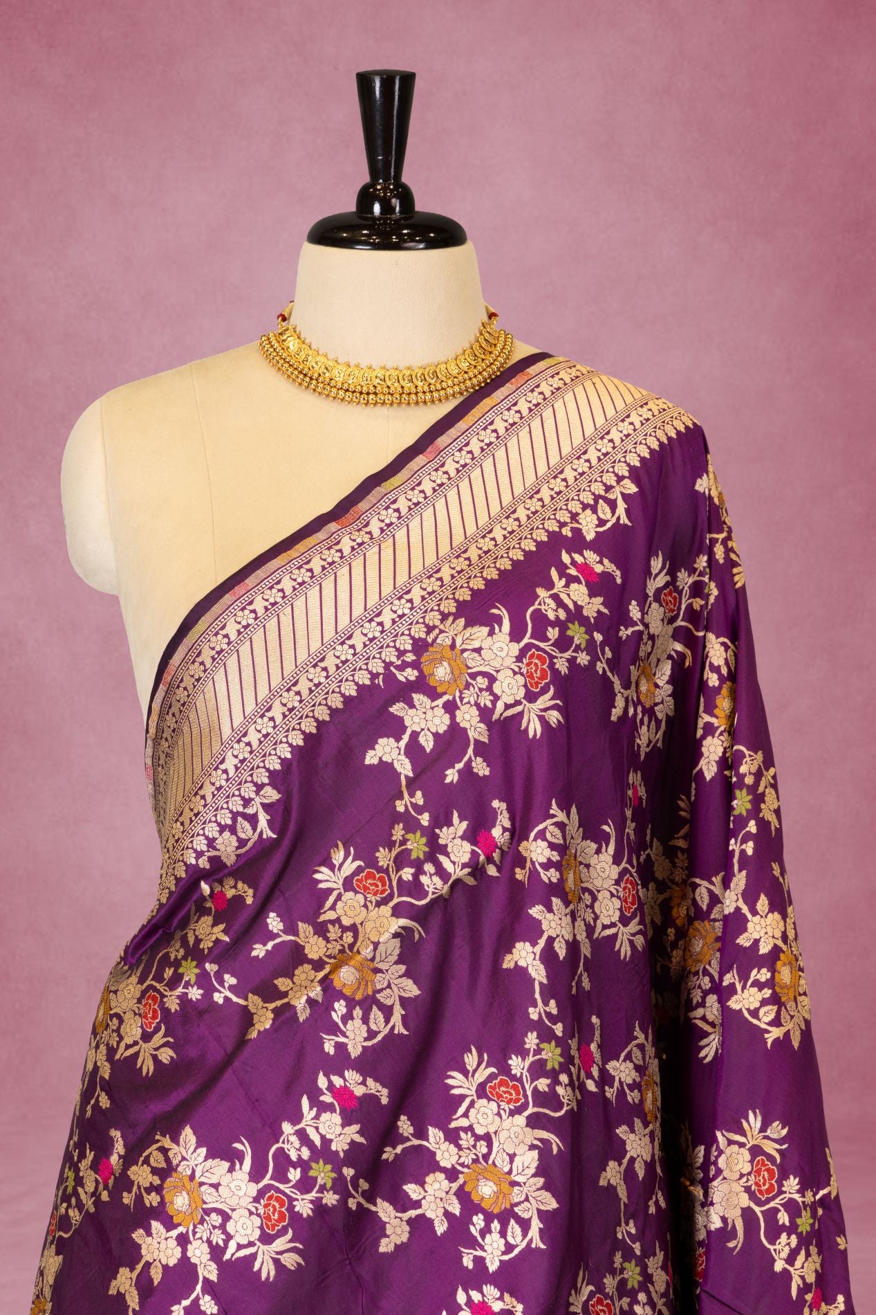 Banarasi Katan Meena Jaal Saree