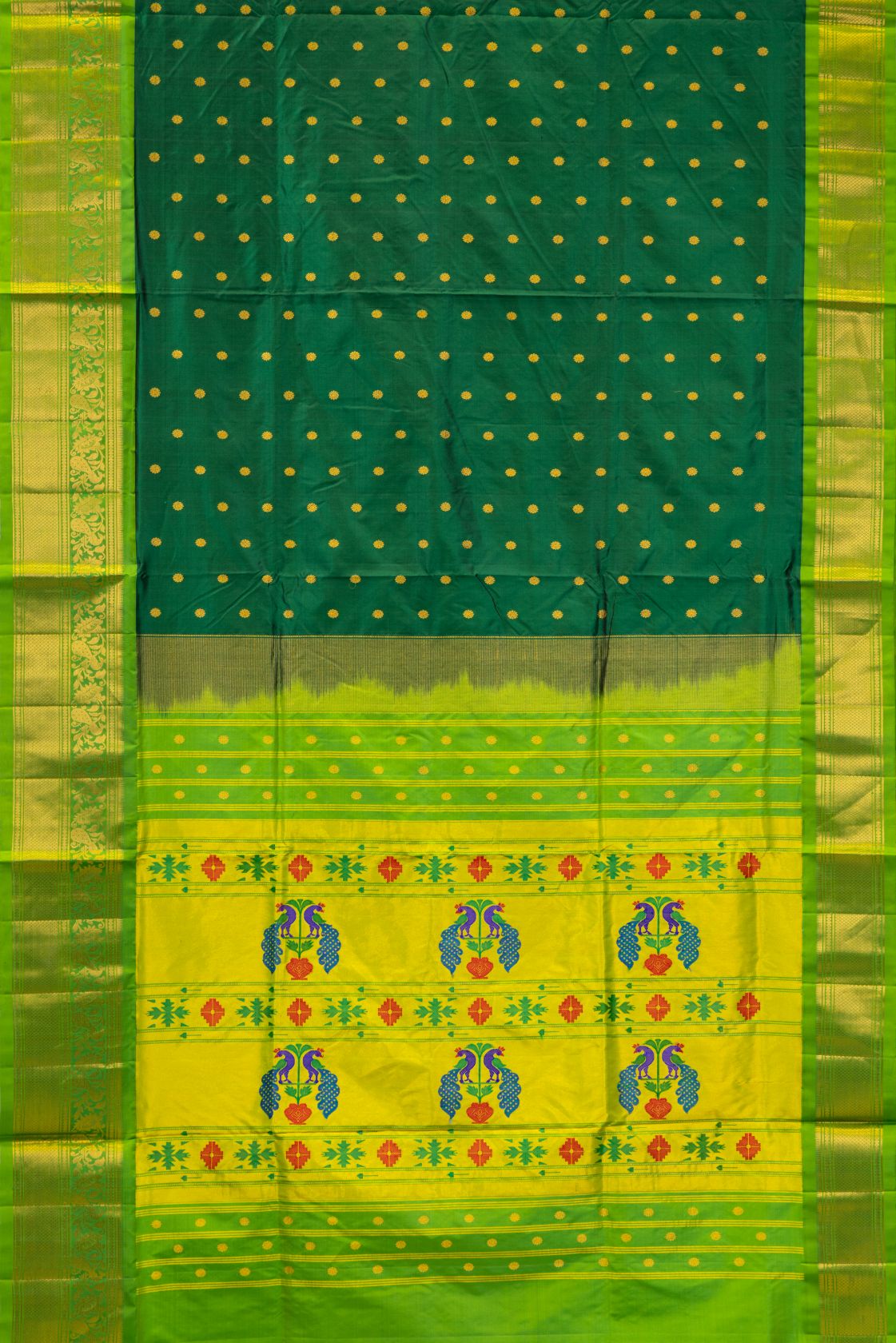 Kalanjali Contrast Border Pure Silk Saree