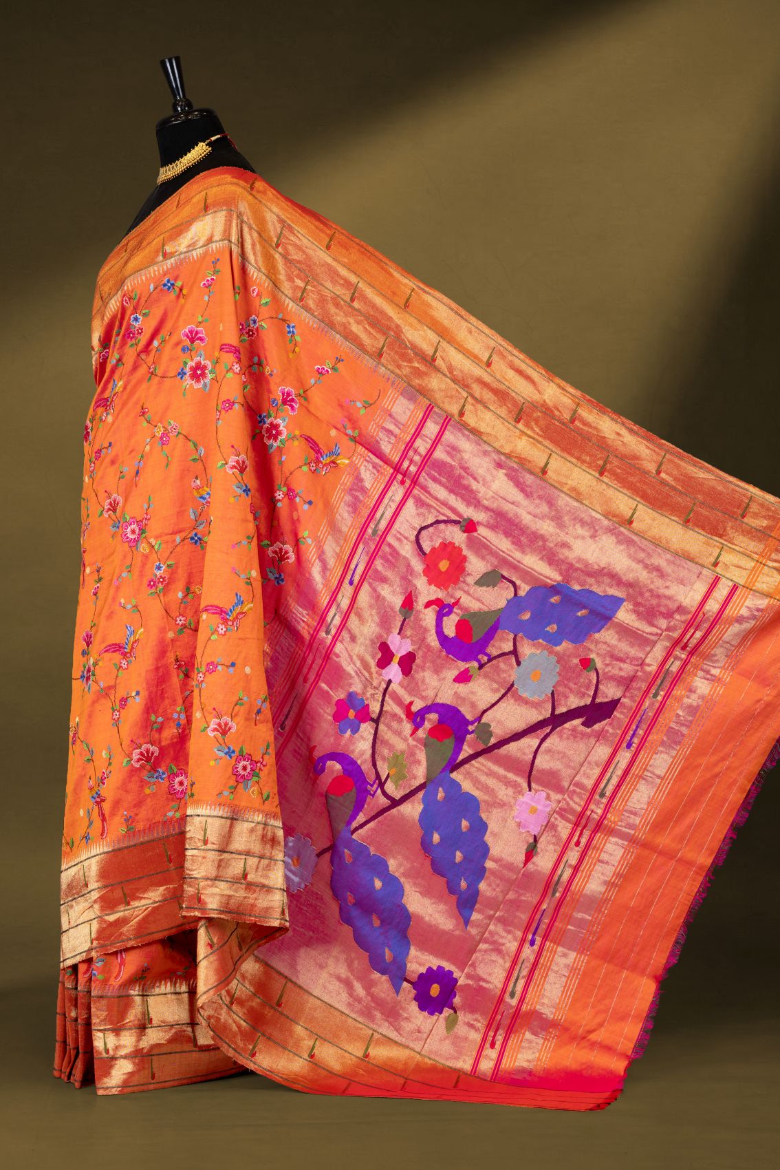 Handloom Petit Work Fusion Paithani