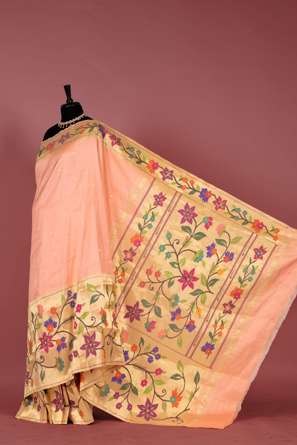 Handloom Half Allover Brocade Paithani