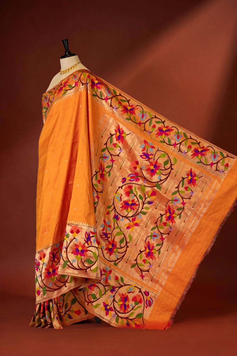 Handloom Half Allover Brocade Paithani