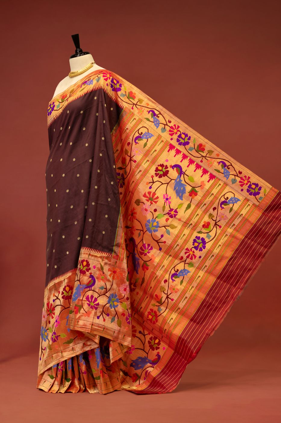 Hand Woven Half All Over Design Paithani