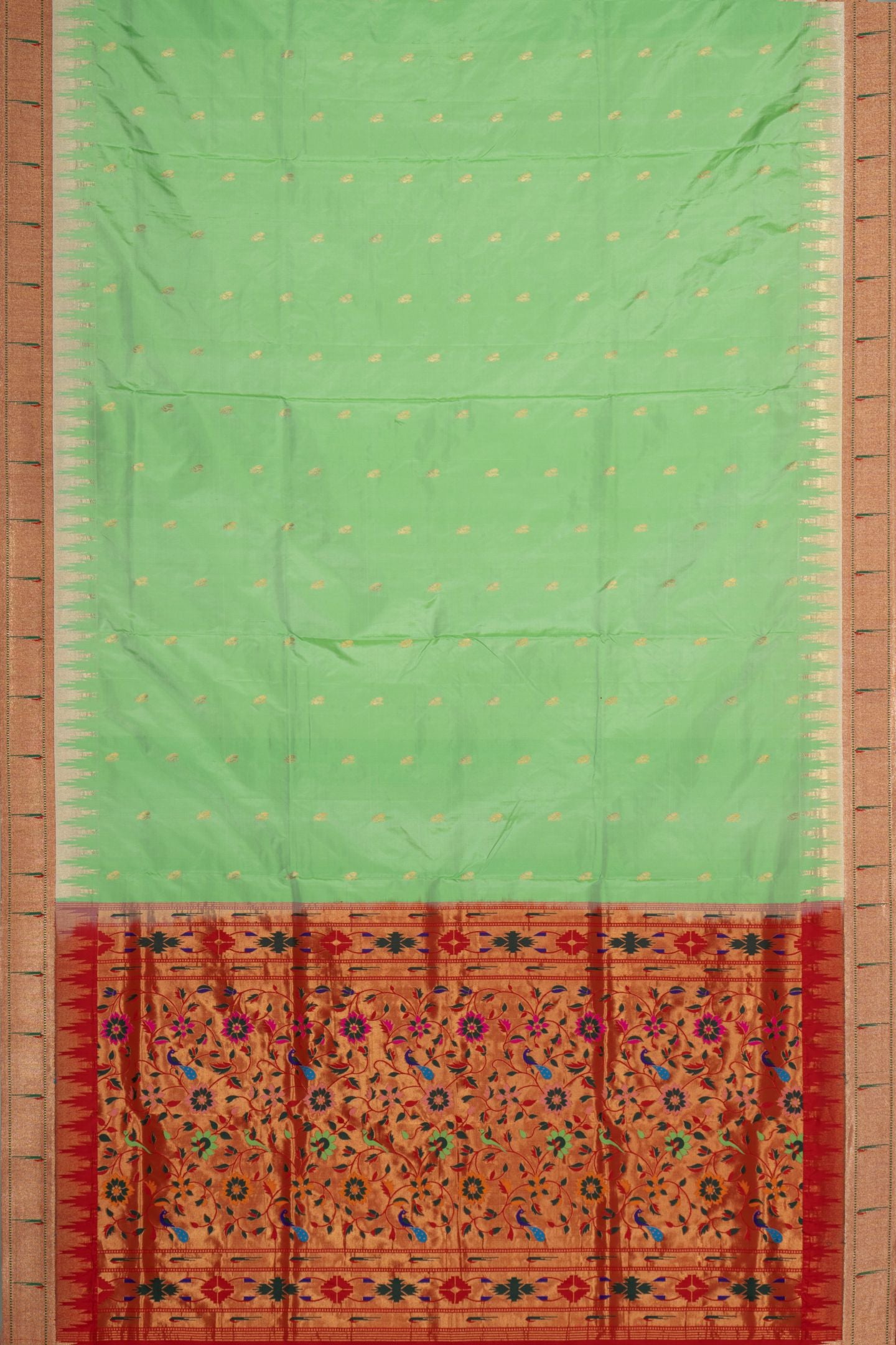 Traditional Pure Silk Temple Muniya Border Saree