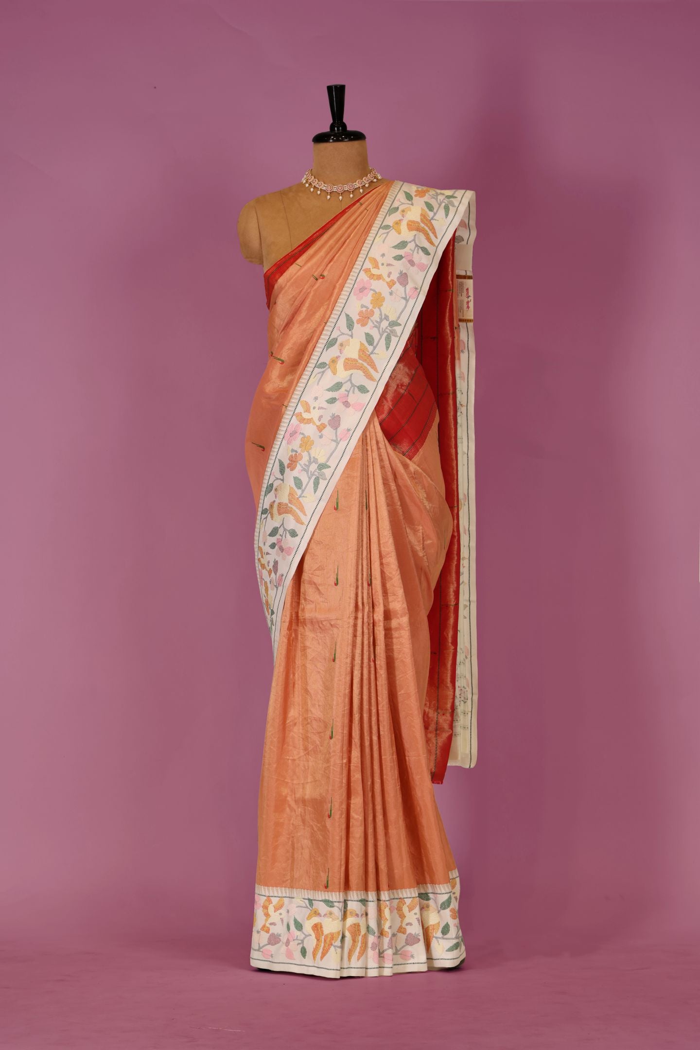 Traditional Pure Silk Hand Work Fusion Saree