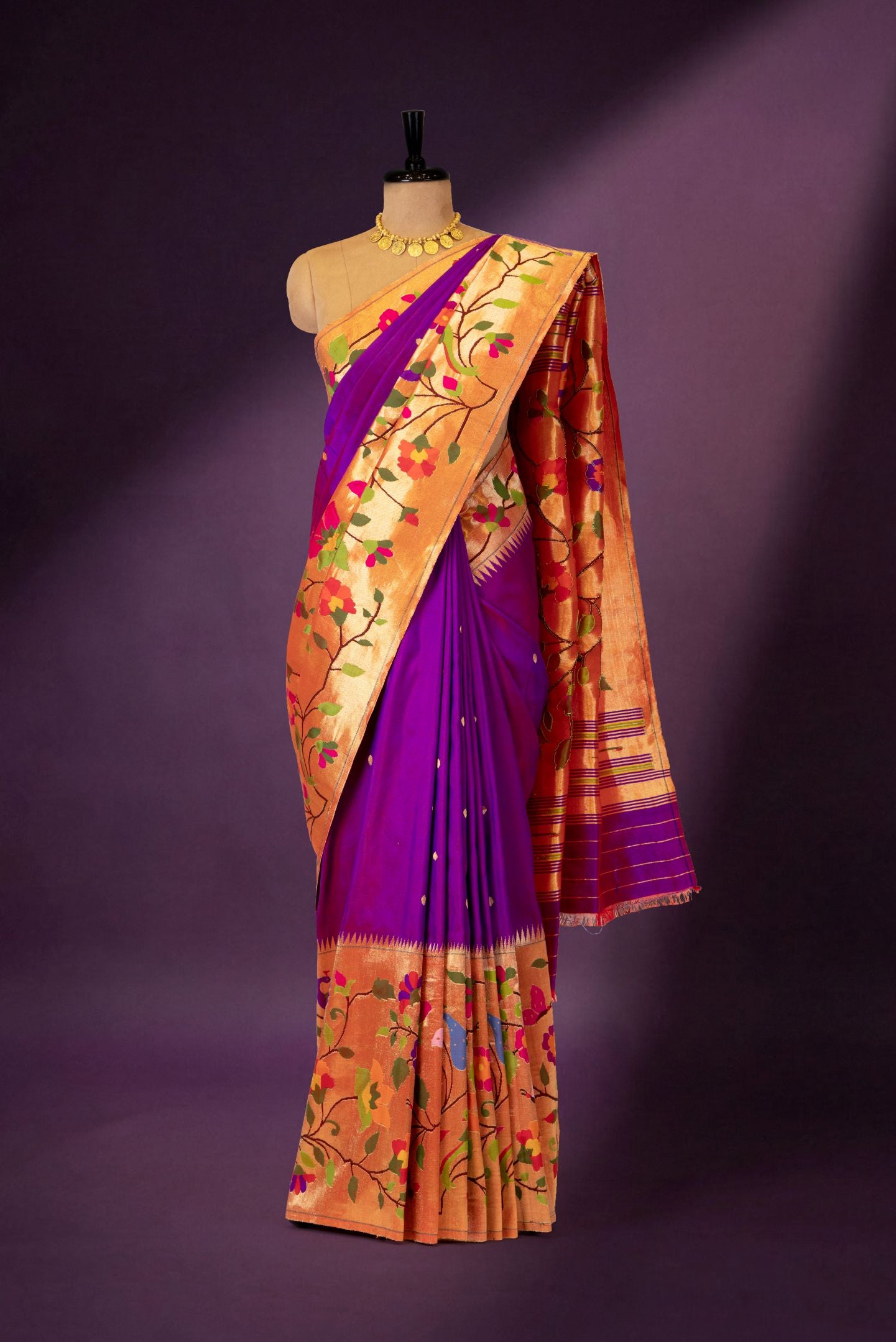 Handloom Half Allover Brocade Paithani