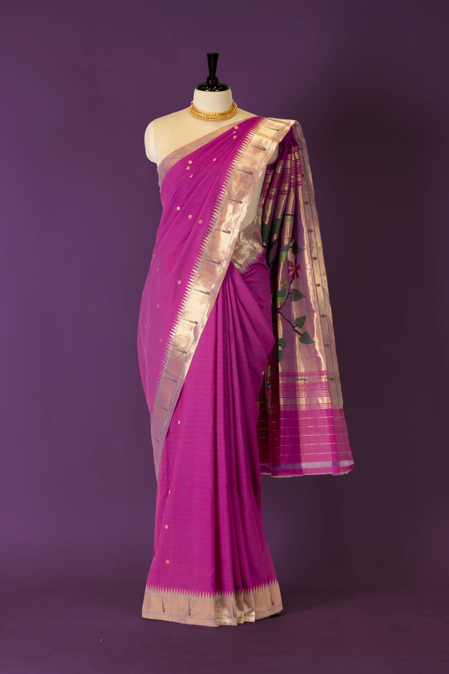 Handloom Cotton Muniya Paithani